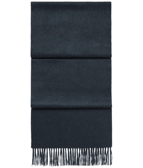 Unisex Large Woven Cashmere Scarf Grigio Blue