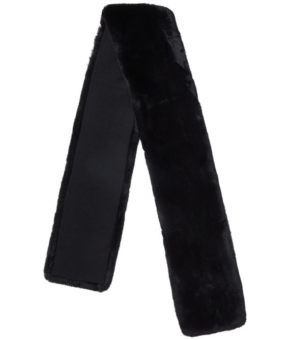 Unisex Long Fur Scarf Black