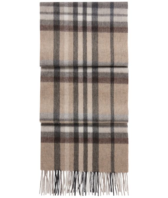 Unisex Cashmere Check Scarf Cream Check