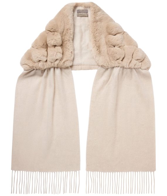 Women’s St Moritz Fur Neck Scarf Ecru White