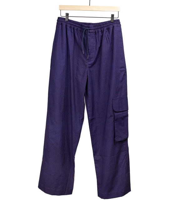 Ikeja drawstring trousers in hand-dyed indigo cotton