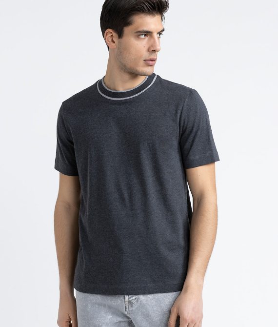 Cotton and cashmere melange jersey T-shirt