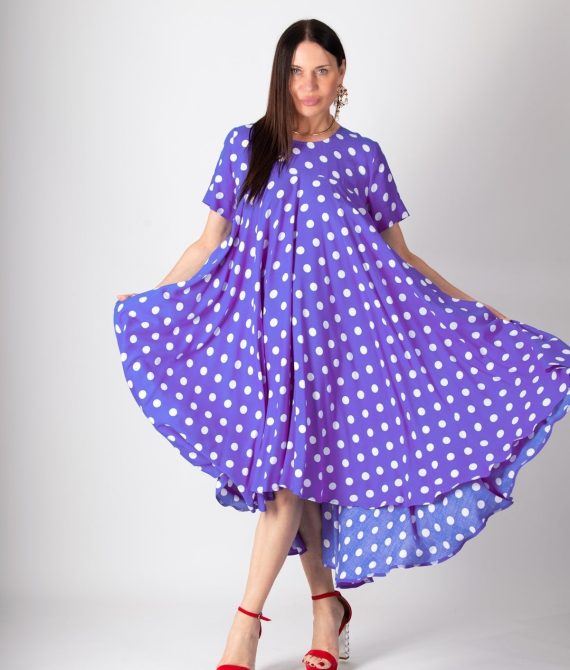 Purple Polka Dots Dress KOSARA